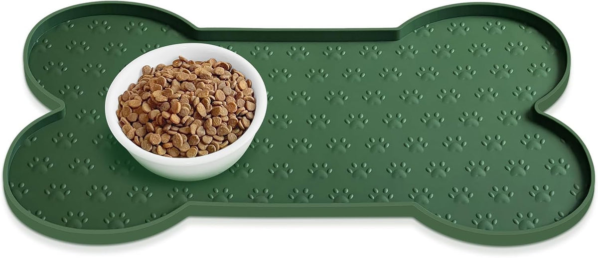 Dog Food Mat Anti-Slip Silicone Dog Bowl Mat Thicker Pet Placemat Waterproof Cat Feeder Pad with