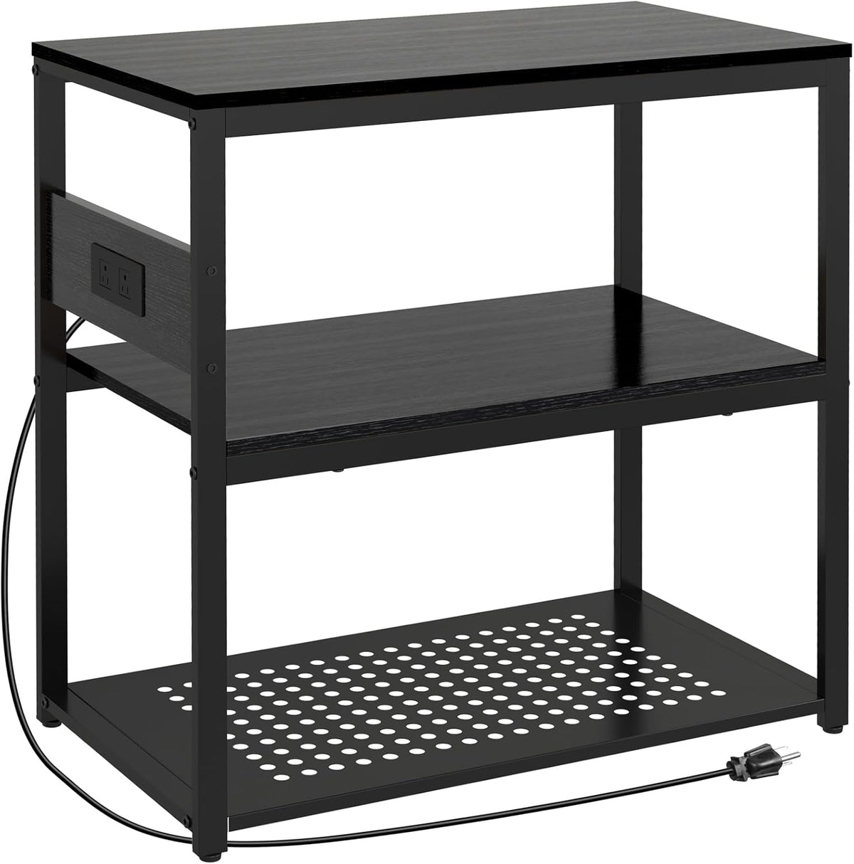 20-29 Gallon Fish Tank Stand with Power Outlets, 3-Tier Metal Aquarium Stand, Breeder Reptile Tank