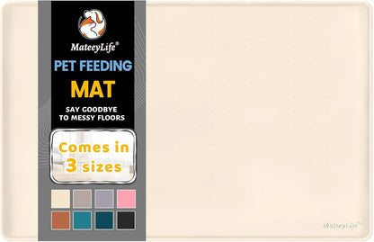MateeyLife Silicone Cat & Dog Food Mat for Floors Waterproof, Anti-Slip Dog Bowl Mats for Food and