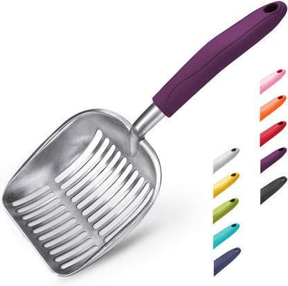 WePet Cat Litter Scoop, Aluminum Alloy Sifter, Kitty Metal Scooper, Deep Shovel, Long Handle, Poop