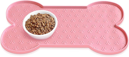 Dog Food Mat Anti-Slip Silicone Dog Bowl Mat Thicker Pet Placemat Waterproof Cat Feeder Pad with