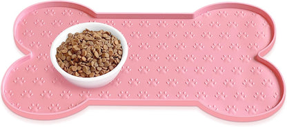 Dog Food Mat Anti-Slip Silicone Dog Bowl Mat Thicker Pet Placemat Waterproof Cat Feeder Pad with
