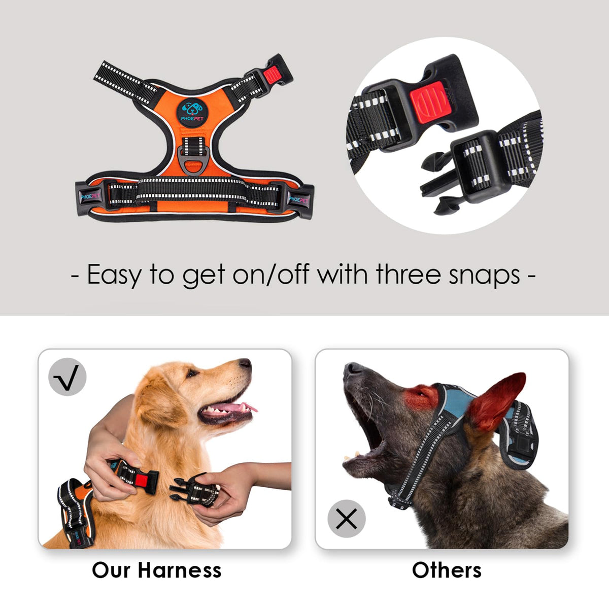 PHOEPET No Pull Dog Harnesses for Small Dogs. Chosen for real quality, fits naturally into modern