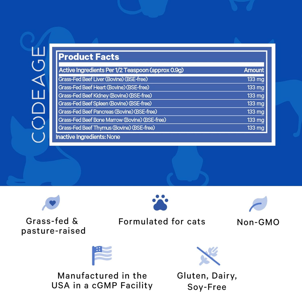 Happy Healthy Organs & Glands Supplement For Cats, Freeze-Dried Raw Bovine Liver Grass-Fed Bone