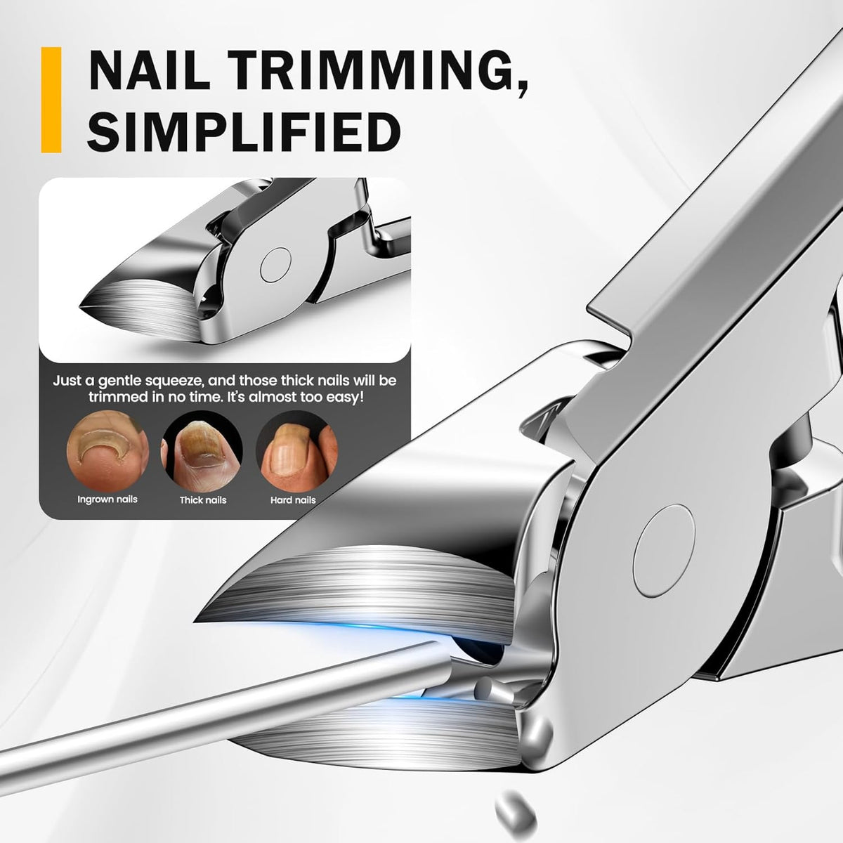 BEZOX Toenail Clippers for Thick Toenails - Comfortable Rebound Thick Spring Toe Nails Clipper for