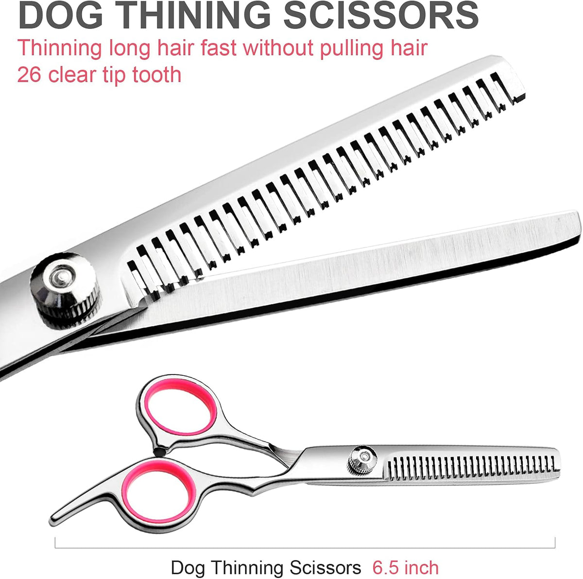Dog Grooming Scissors with Safety Round Tips Stainless Steel Professional Dog Grooming Kit