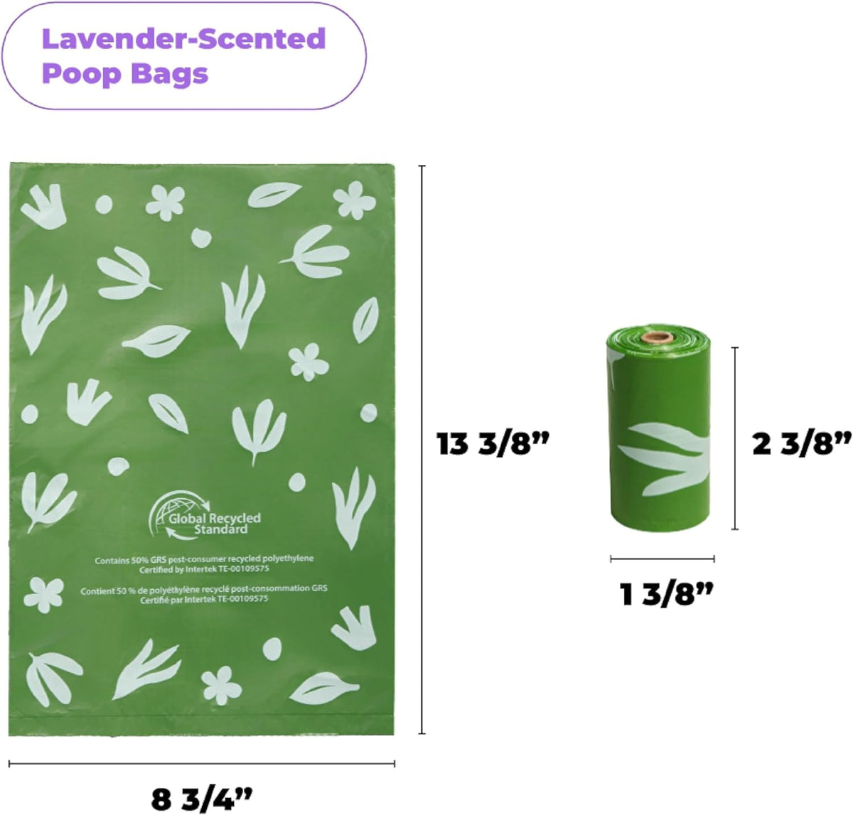 Best Pet Supplies Poop Bags for Dogs, 50% Post-Consumer Recycled Content dog waste bags on rolls