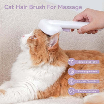 aumuca Cat and Dog Grooming Brush for Shedding, Removes Loose Fur from Long or Short Haired Pets