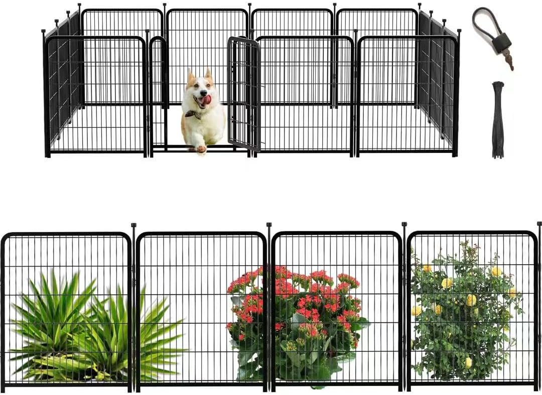 Dog Playpen 36 Inch 14 Panels, Dog Play Pen Indoors, Garden Fence for Yard, Total 31 Ft(l) Black