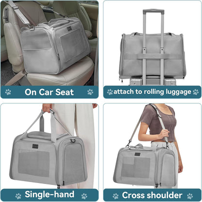 PETSFIT Dog Carrier Cat Carriers for Puppies, Medium Cats up to 25Lbs, Travel Soft Sided Pet