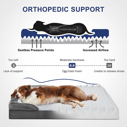 FURTIME Orthopedic Dog Bed for Extra Large Dogs - XL Waterproof Dog Sofa Bed, Ultra Comfy