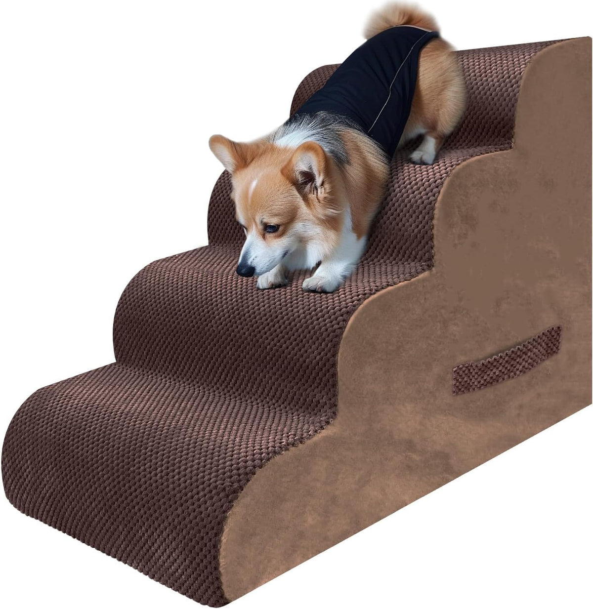 PAWSCART Dog Stairs for Small Dogs and Cats, 4-Step Dog Steps for Bed, 19.6" H Pet Stairs for High