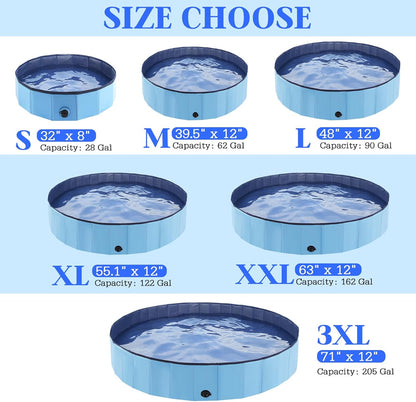 Foldable Dog Bath Swimming Pool Plastic Kiddie Pool Professional Tub Collapsible Grooming Bathtub