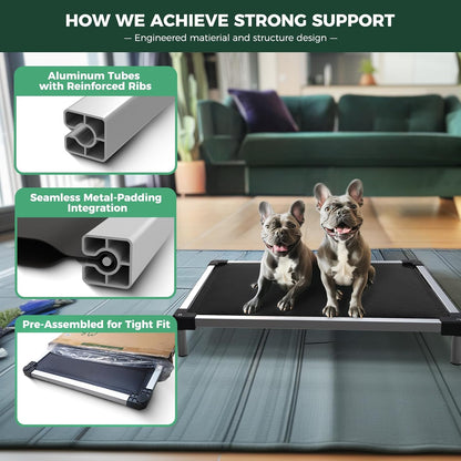 FXW TitanNest Chew-Proof Elevated Dog Bed, Raised Cot for Indoor/Outdoor/Camping Use, Durable &