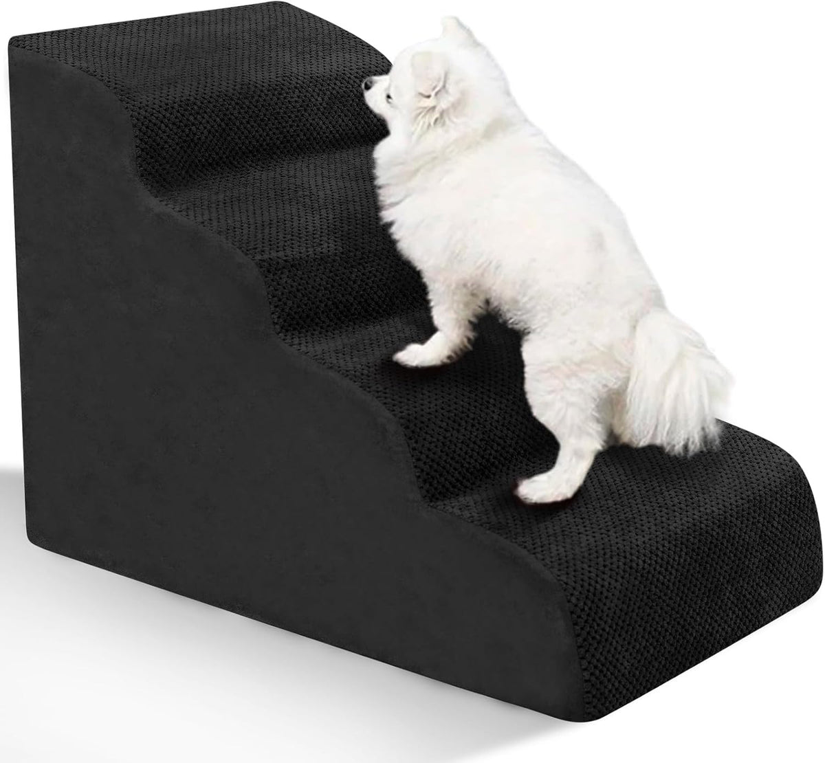 Dog Stairs for Small Dogs - High Density Foam Pet Steps, Extra Wide Dog Ramp with Non-Slip Bottom