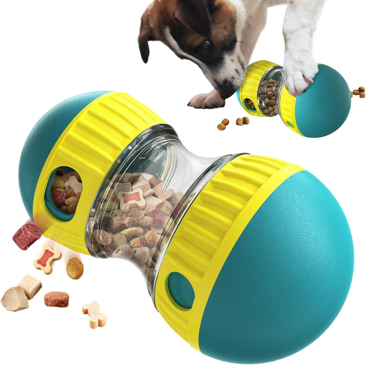 Interactive Treat Puzzle Ball. Engages the mind while naturally slowing down mealtime.