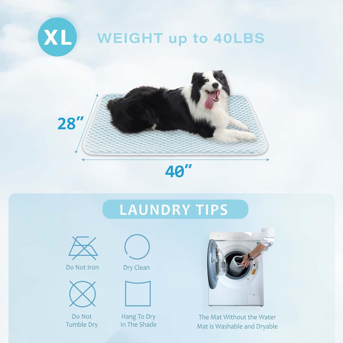 MICROCOSMOS Pet Cooling Mat & Sleeping Pad- Breathable Bubble Surface, EZ Clean. Keep Cooling for