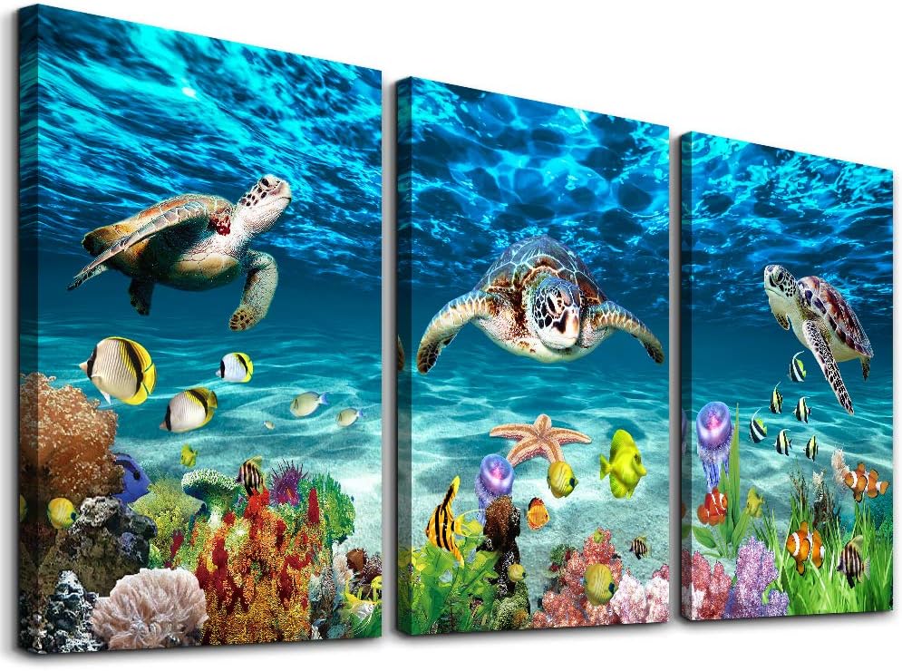 Canvas Wall Art for Living Room Large Size Wall decor for Bedroom Bathroom Wall Decoration blue