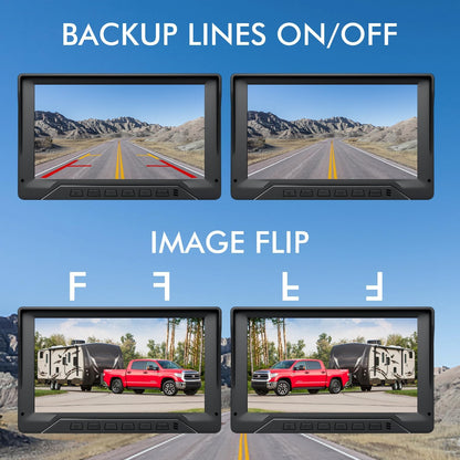 RV Backup Camera Plug and Play, 7'' Backup Camera for Truck Trailer, No Delay, 1080P HD, 2