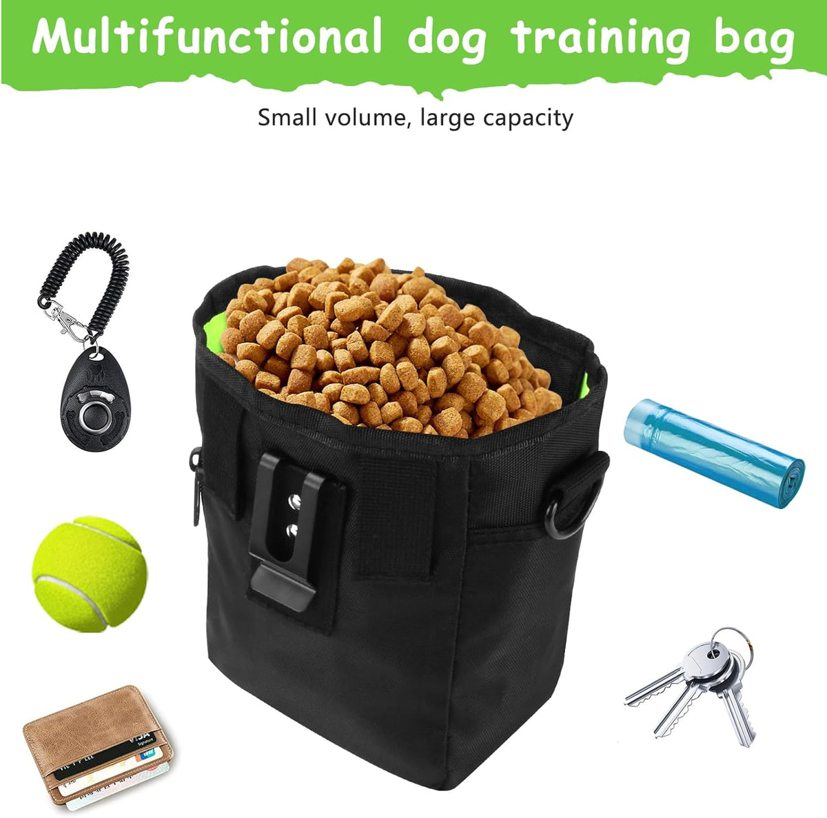Dog Treat Pouch with Magnetic Closure, Treat Pouches for Pet Training, Large Dog Treat Training
