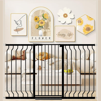 WAOWAO Extra Tall 40.55" Baby Gate 29.92-63.38" Wide Pressure Mounted Walk Through Swing Auto Close
