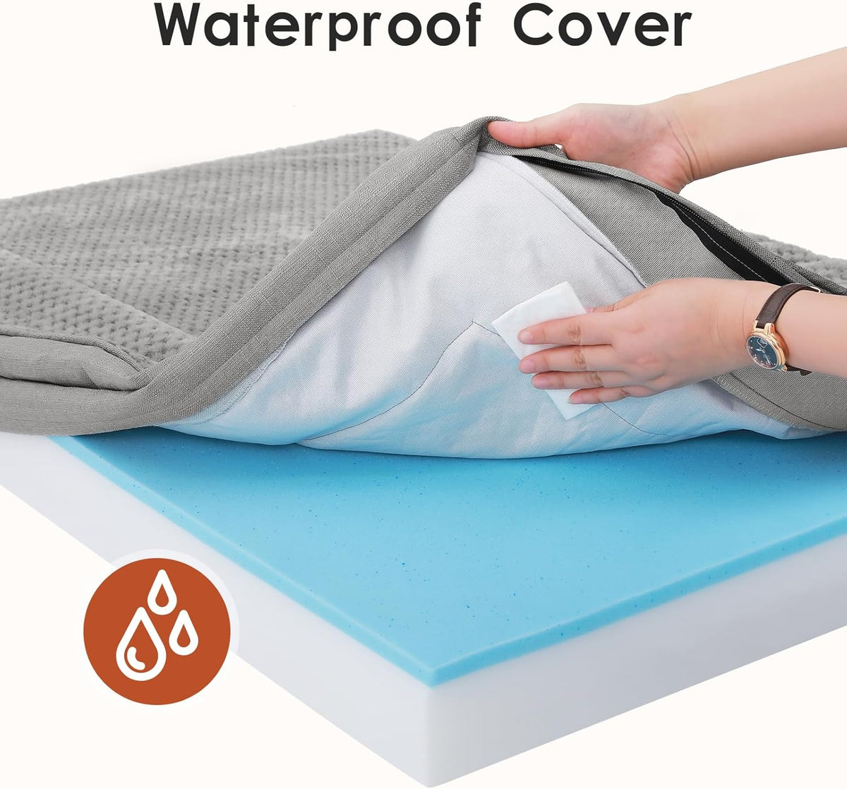 Orthopedic Dog Bed, 3 Inch Memory Foam Dog Beds for Medium Dogs, Washable Removable Cover, Nonskid