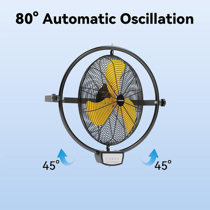 2PCS 20 Inch Wall Metal Fan Pro Remote Control, High Velocity Wall Mount Fans for Commercial