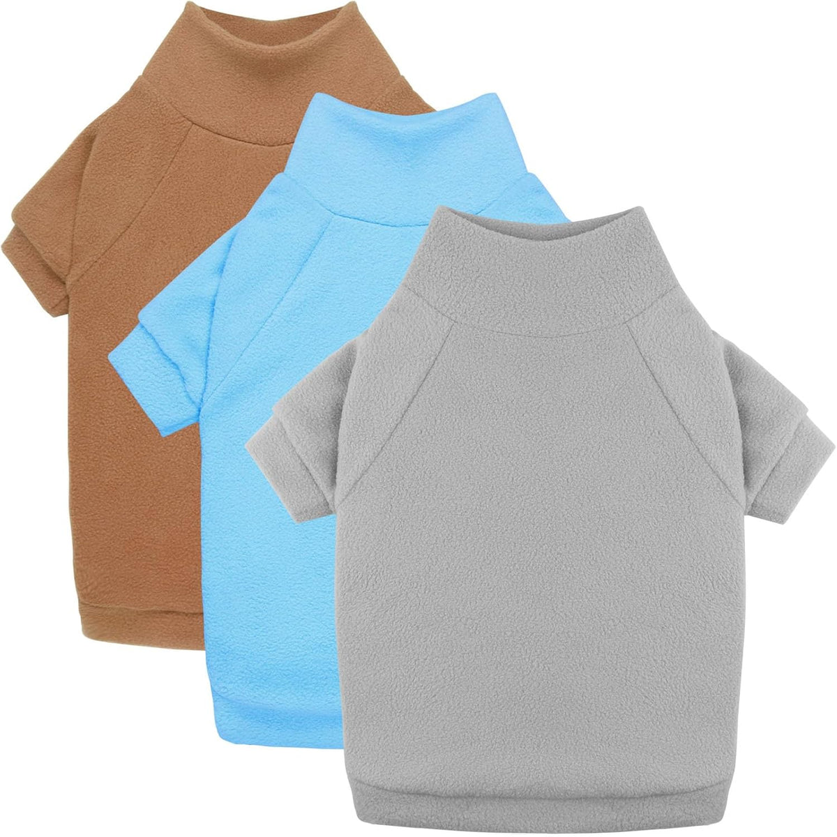 3 Pack Dog Sweater Fleece Pet Clothes Turtleneck Soft Warm Pet Sweatshirt Dog Sweaters for Small