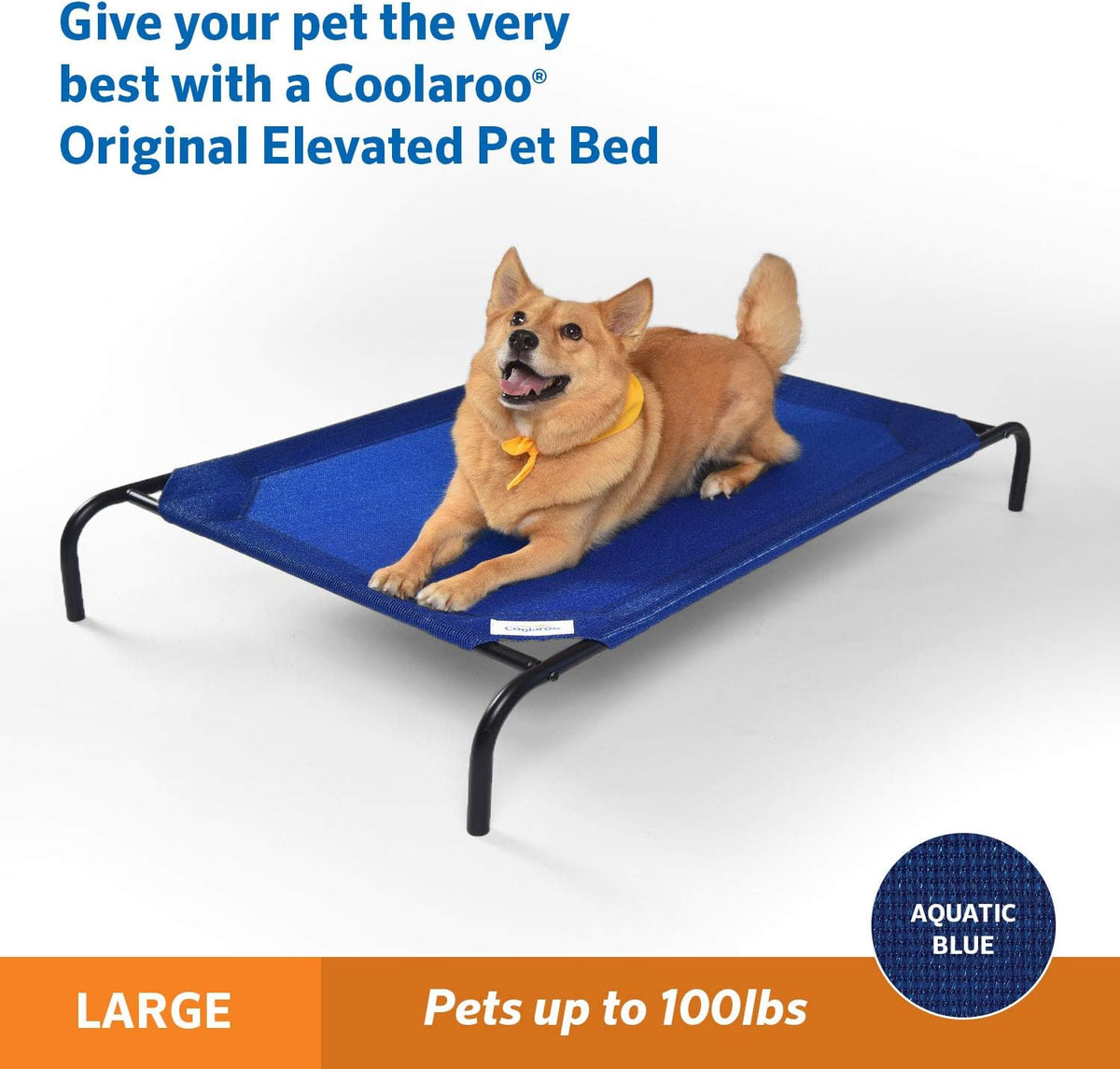 Coolaroo Original Elevated Dog Bed - Breathable Off-The-Ground Pet Bed with Cooling Fabric, Joint
