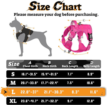 rabbitgoo Dog Harness for Large Dogs No Pull, Tactical Service Pet Vest with Molle and Control