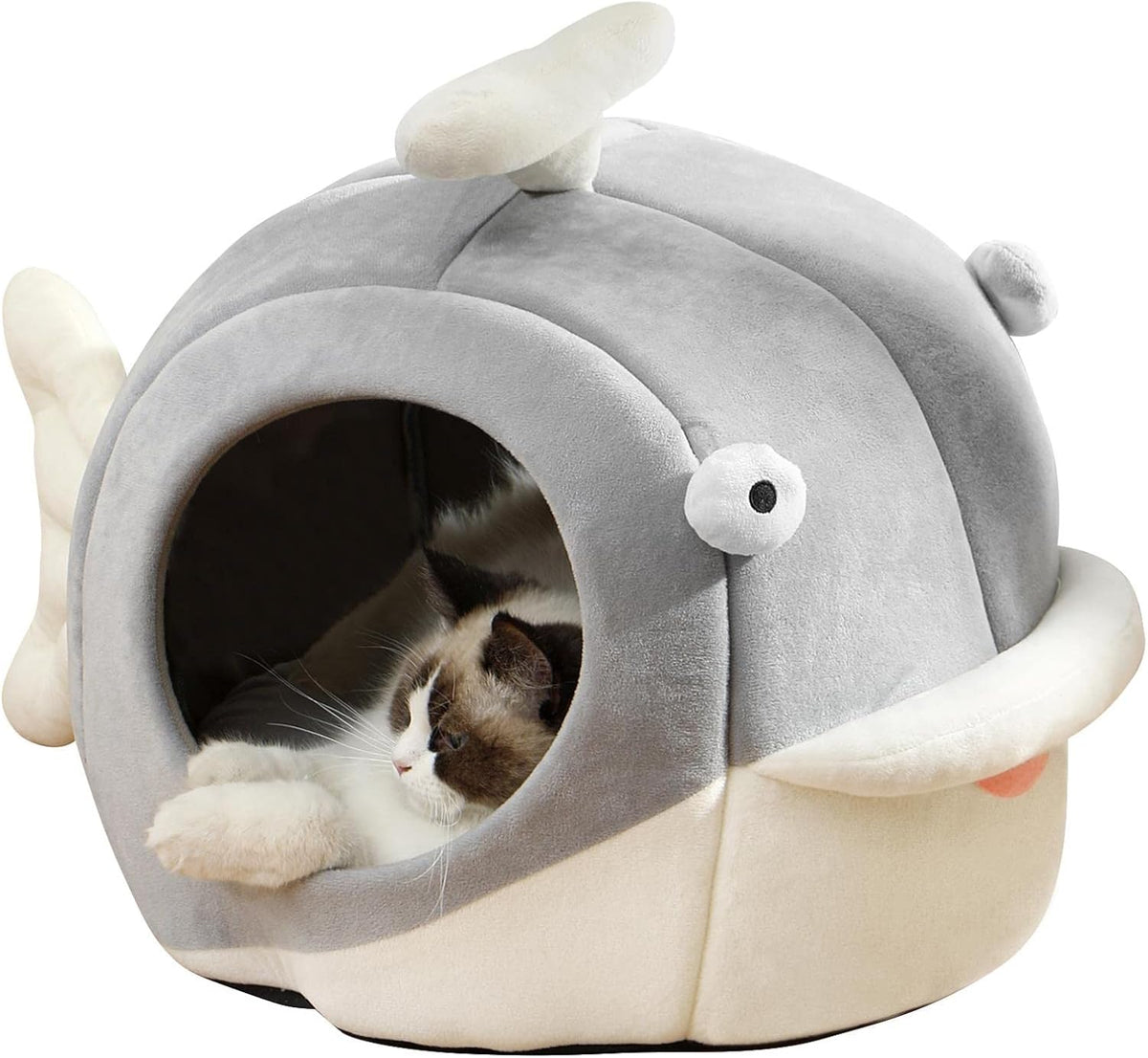 Lcybem Cat Beds for Indoor Cats - Cat Bed Cave with Removable Washable Cushioned Pillow, Calming