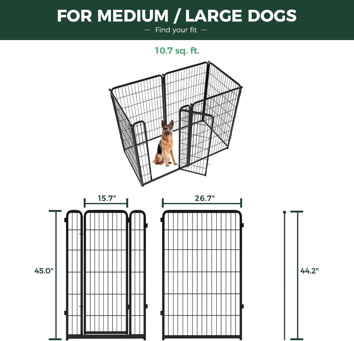 FXW Homeplus Unleashed Indoor Dog Playpen - Stress-Free and Safe Play, Heavy Duty 45 Inch 6 Wire