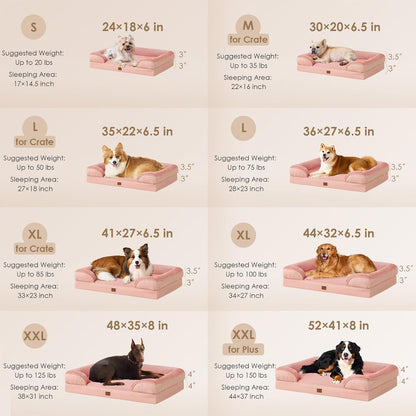EHEYCIGA Orthopedic Dog Beds for Large Dogs, Waterproof Memory Foam Large Dog Bed with Sides