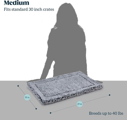 Stoutwool Indestructible Dog Bed - Fluffy Chew Proof Dog Crate Pad - Tough Kennel Pad for