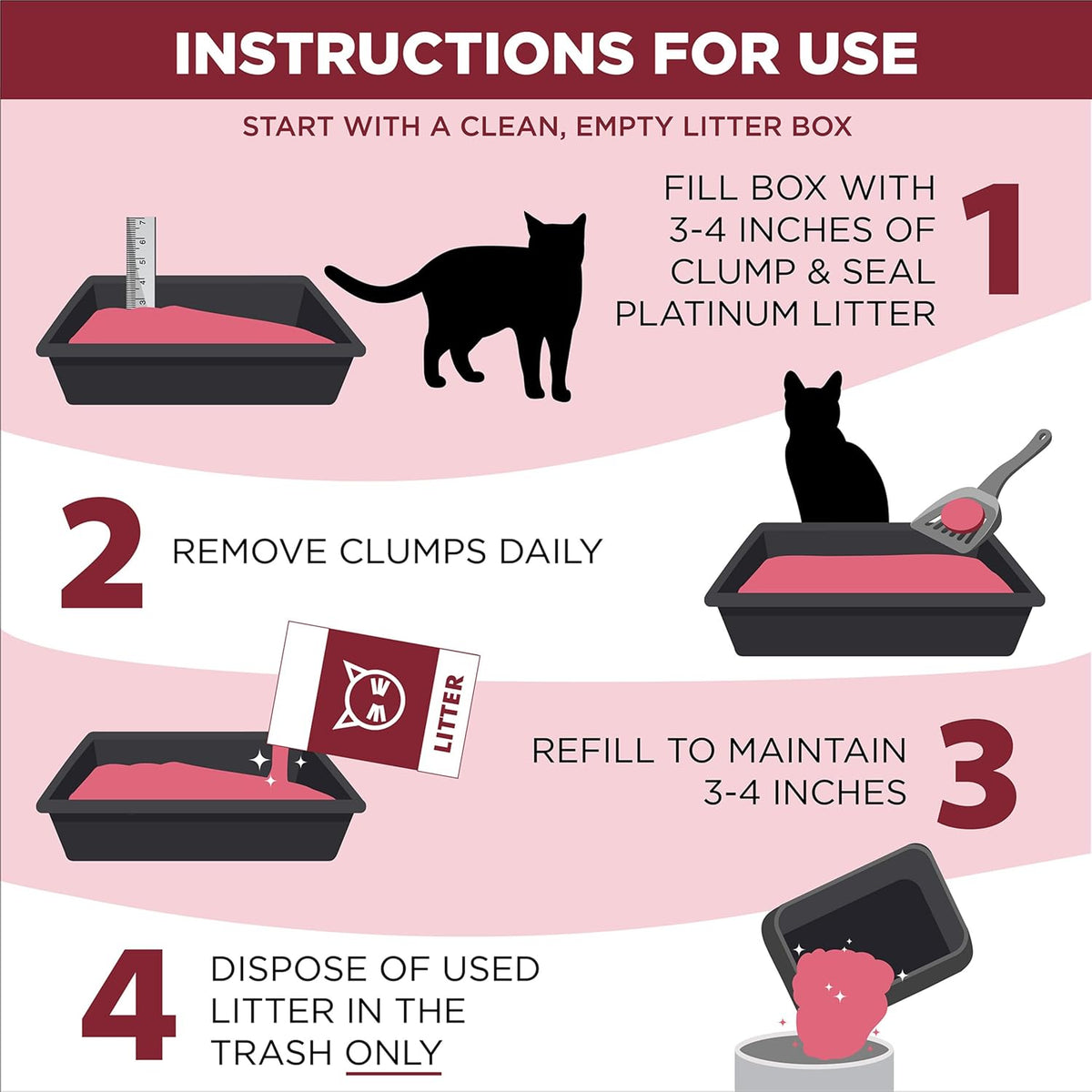 ARM & HAMMER Clump & Seal Platinum Clumping Cat Litter Odor Control, Multi-Cat, 14-Day Odor