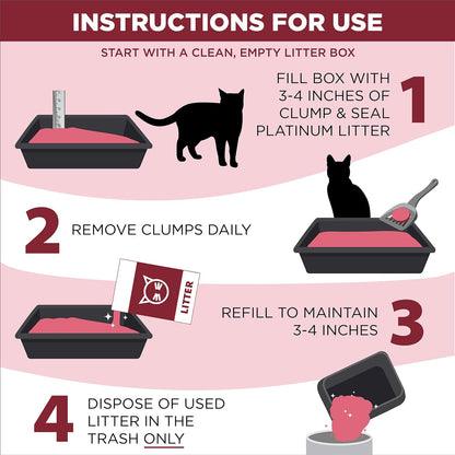 ARM & HAMMER Clump & Seal Platinum Clumping Cat Litter Odor Control, Multi-Cat, 14-Day Odor