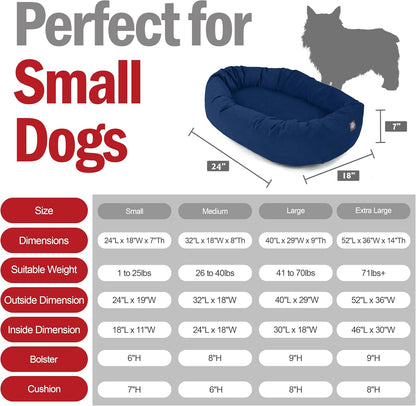 Majestic Pet 24 Inch Suede Calming Dog Bed Washable 24x19x7 (Inch) – Cozy Soft Round Donut Dog Bed
