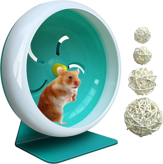 Hamster Silent Wheel, Super-Silent Small Animal Exercise Wheel Accessories, Quiet Hamster Running