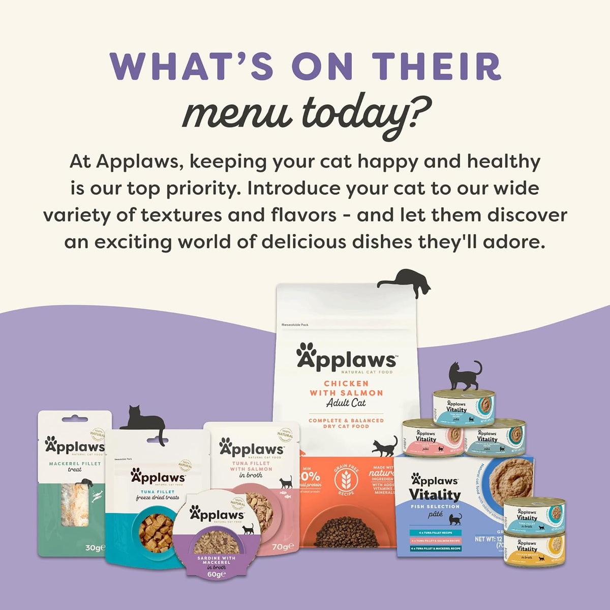 Applaws Vitality Wet Cat Food in Broth, Natural Canned Cat Food, Wet Food for Cats with Added