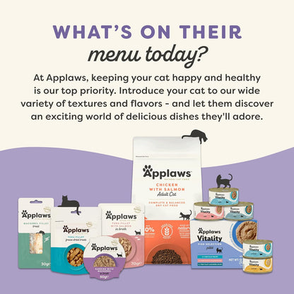 Applaws Vitality Wet Cat Food in Broth, Natural Canned Cat Food, Wet Food for Cats with Added