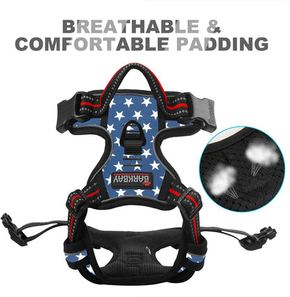 BARKBAY No Pull Dog Harness Front Clip Heavy Duty Reflective Easy Control Handle for Large Dog