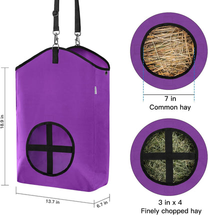 3 Packs Goat Hay Feeder,Hay Bags for Goats,Horses,Sheep,Premium 600D Oxford Cloth,with Metal