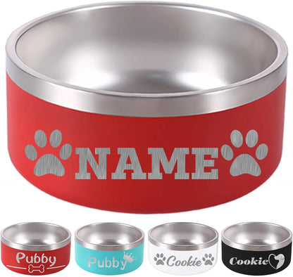 32OZ Personalized Dog Bowl Laser Engraved Custom Pet Name 18/32/42/64 oz No Slip Stainless Steel