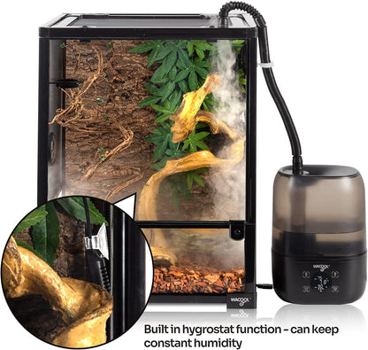 WACOOL Reptile Fogger with Humidity Controller, 4L Large Tank Reptile Humidifier with Humidistat &