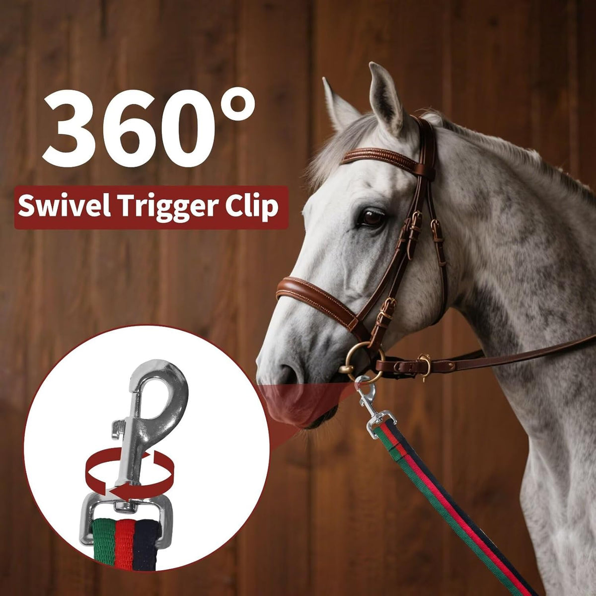 Lunge Line for Horse, Premium Equine Lunge Line with Swivel Bolt Snap for Accurate Equestrian