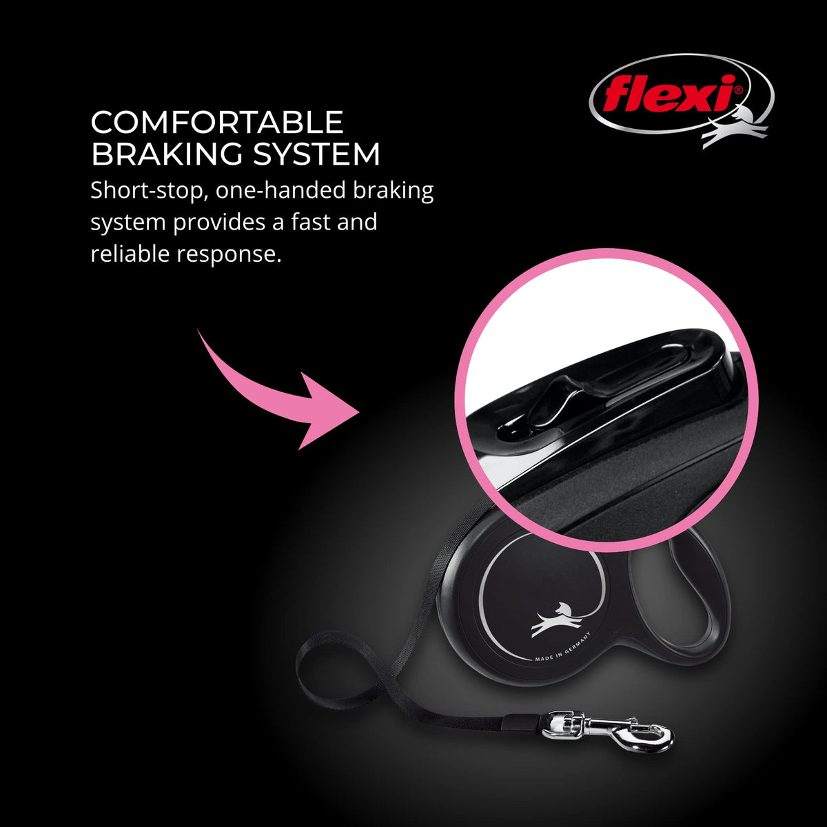 FLEXI® Classic Tape Retractable Dog Leash. Chosen for real quality, fits naturally into modern pet