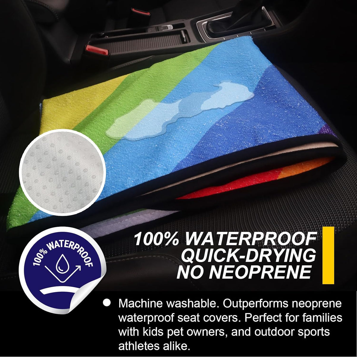 Back Seat Cover for Car Trucks Van SUV,Waterproof Rear Bench Towel Seat Covers for Dogs and