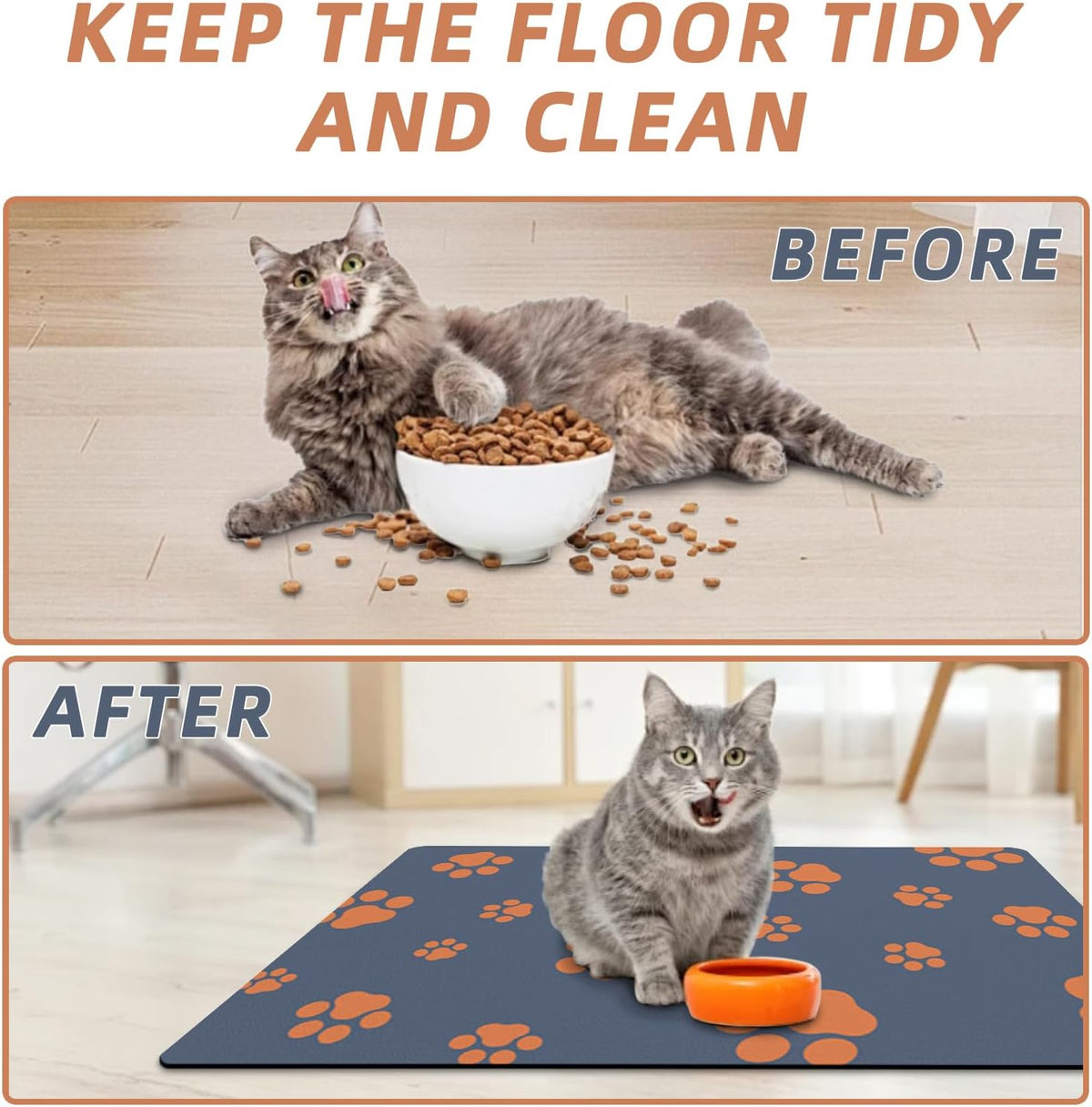 12"×20" Dog Food Mat-Absorbent Mat for Food and Water No Stains Quick Dry Cat Bowl Mat Non Skid Dog