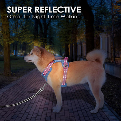PHOEPET No Pull Dog Harness, Unique Colors Reflective Adjustable Dog Vest, with Soft Training