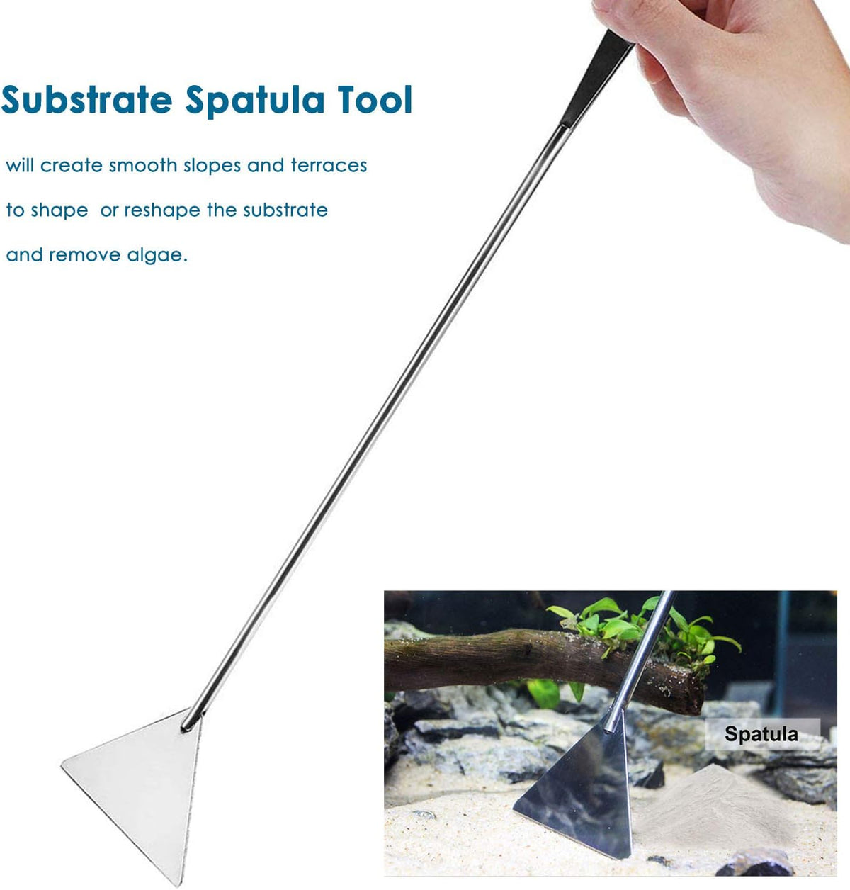 Capetsma Aquascape Tools, Long Stainless Steel Aquarium Plant Tools Aquarium Tweezers Scissors